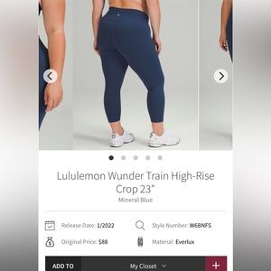 Lululemon Wunder Train legging 23”